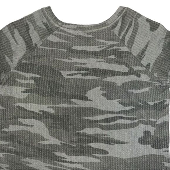 Sweet Romeo Cozy Thermal Pullover Top In Green Camo - Picture 5 of 7
